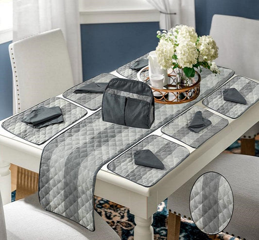 FULLY QUILTED TABLE RUNNER SET  1505