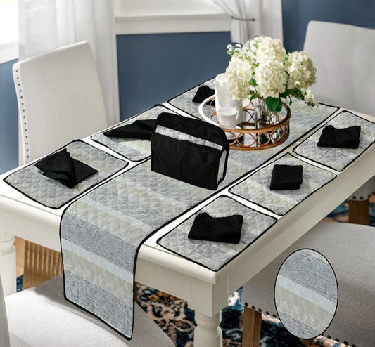 FULLY QUILTED TABLE RUNNER SET 14 PCS 1501