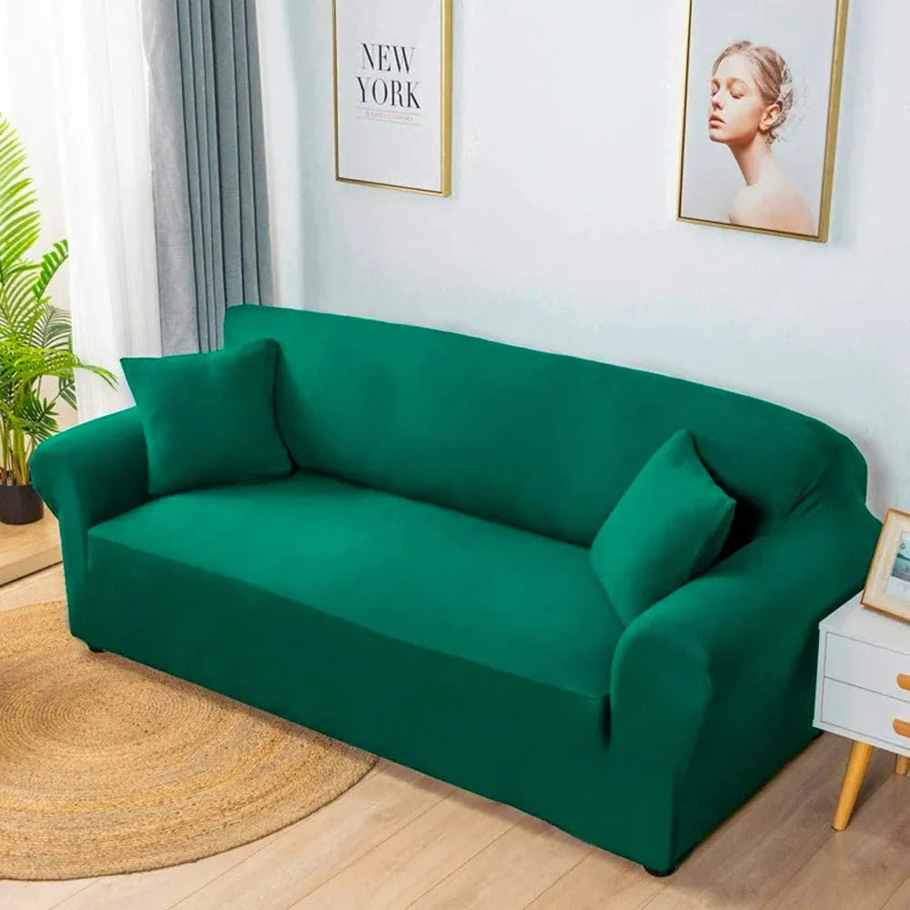 Jersey Cotton Fitted Sofa Cover Green - 357