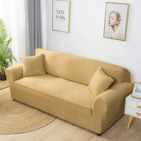 Jersey Cotton Fitted Sofa Cover Beige - 354