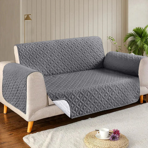 Microfiber Quilted Sofa Cover - Grey 359