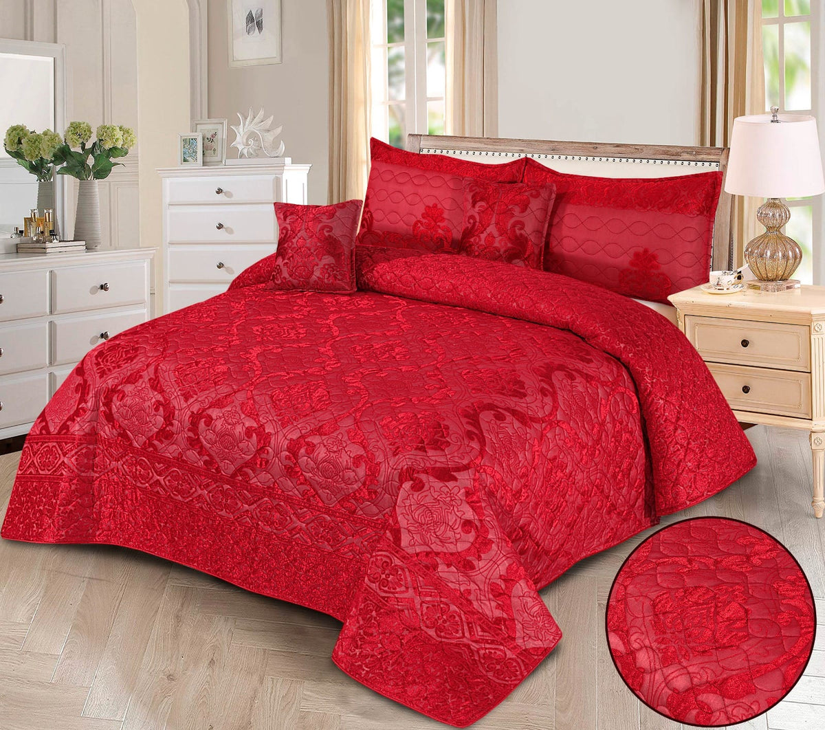 HEAVY PLACHI FULLY QUILTED BED SPREAD (5PCS) 4103