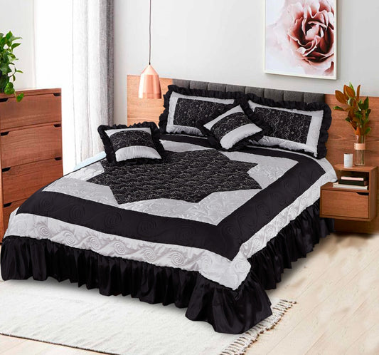 MELLINIUM  EMBROIDED & QUILTED  BED SET 5 PCS (2108)